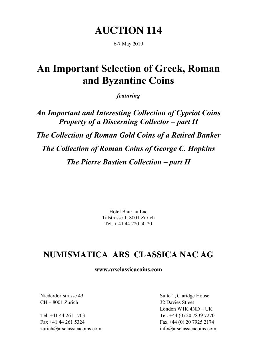 Numismatica Ars Classica Auction 114 (2019) page 3