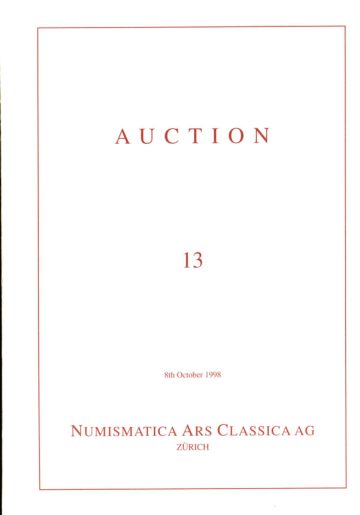 Numismatica Ars Classica Auction 13 (1998) cover