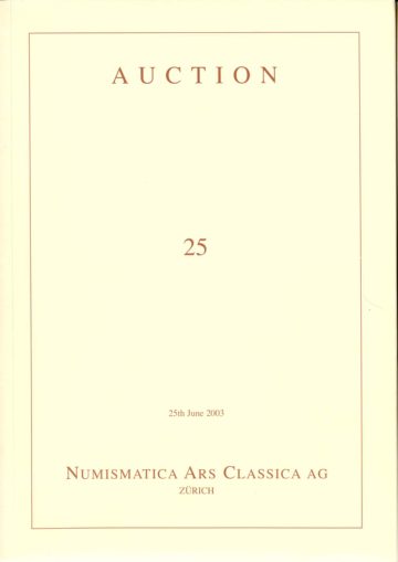 Numismatica Ars Classica Auction 25 (2003) cover