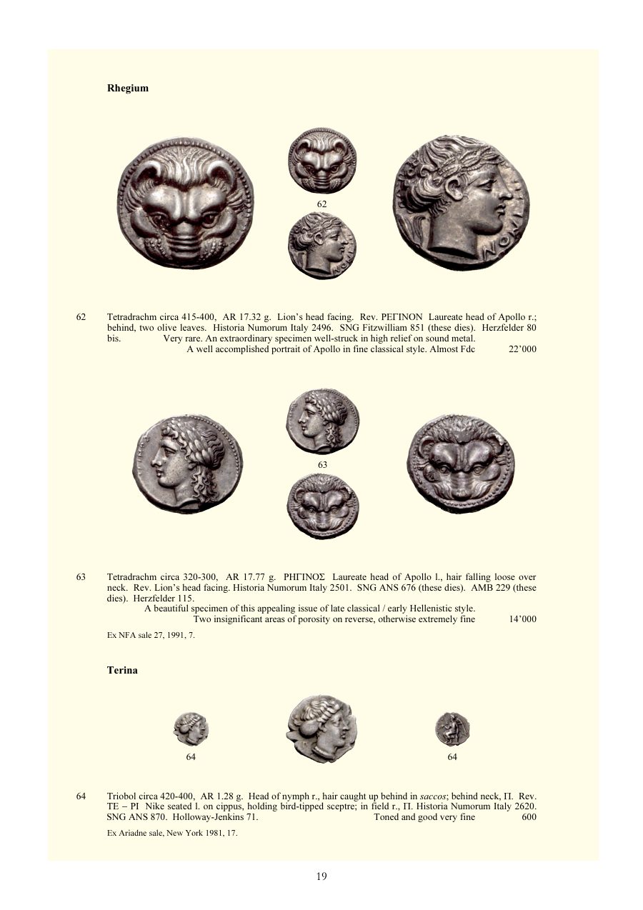 Numismatica Ars Classica Auction 29 (2005) page 19