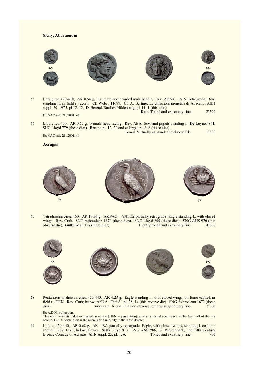 Numismatica Ars Classica Auction 29 (2005) page 20