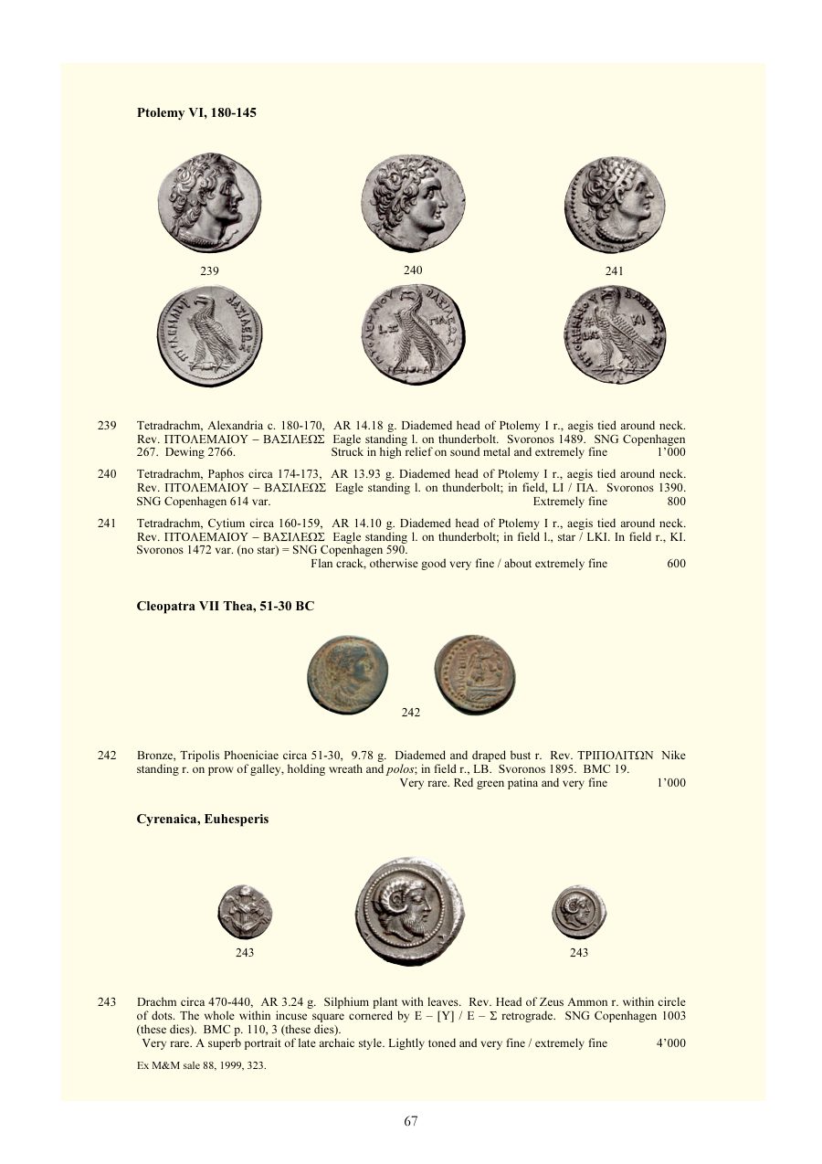 Numismatica Ars Classica Auction 29 (2005) page 67