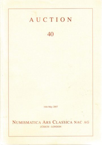 Numismatica Ars Classica Auction 40 (2007) cover