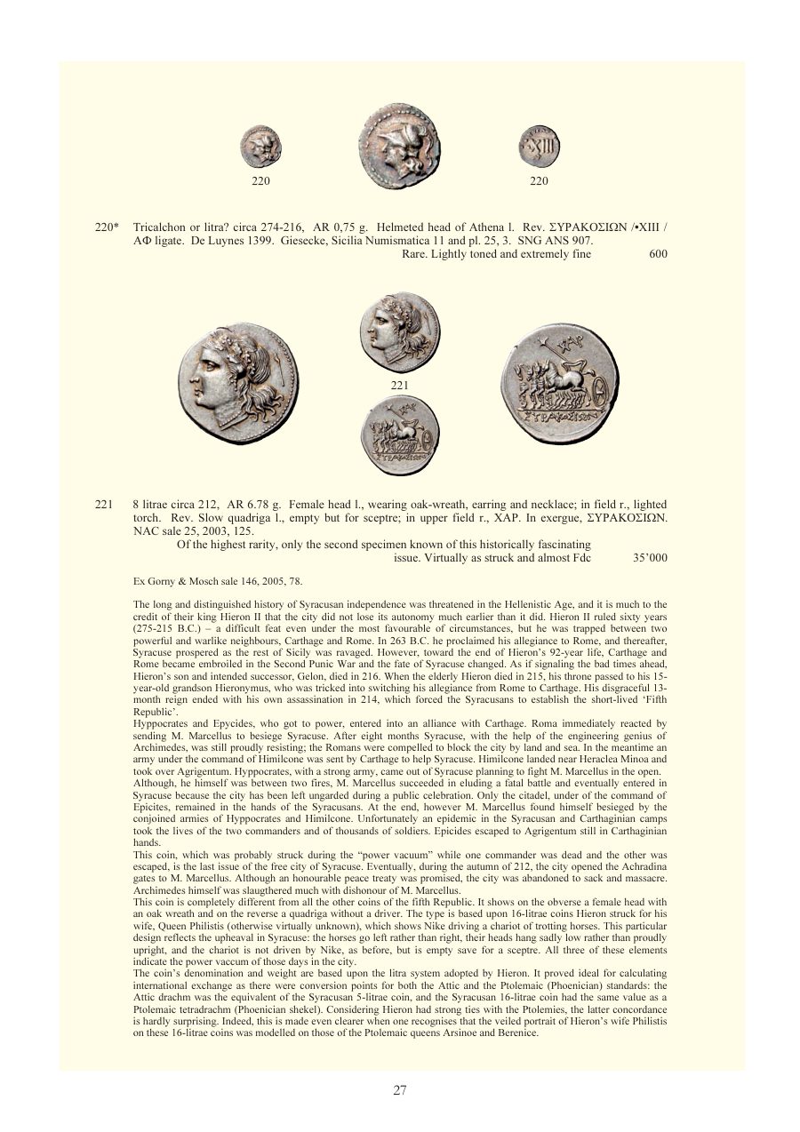 Numismatica Ars Classica Auction 46 (2008) page 28