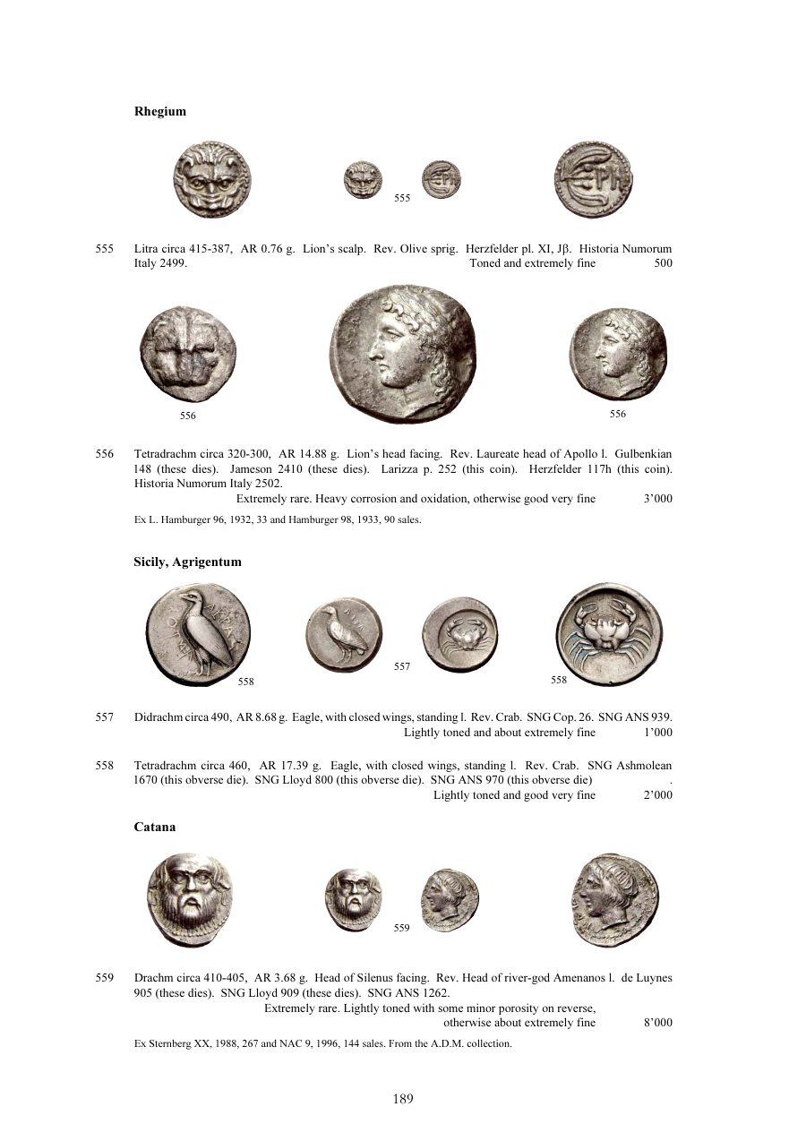 Numismatica Ars Classica Auction 51 (2009) page 189