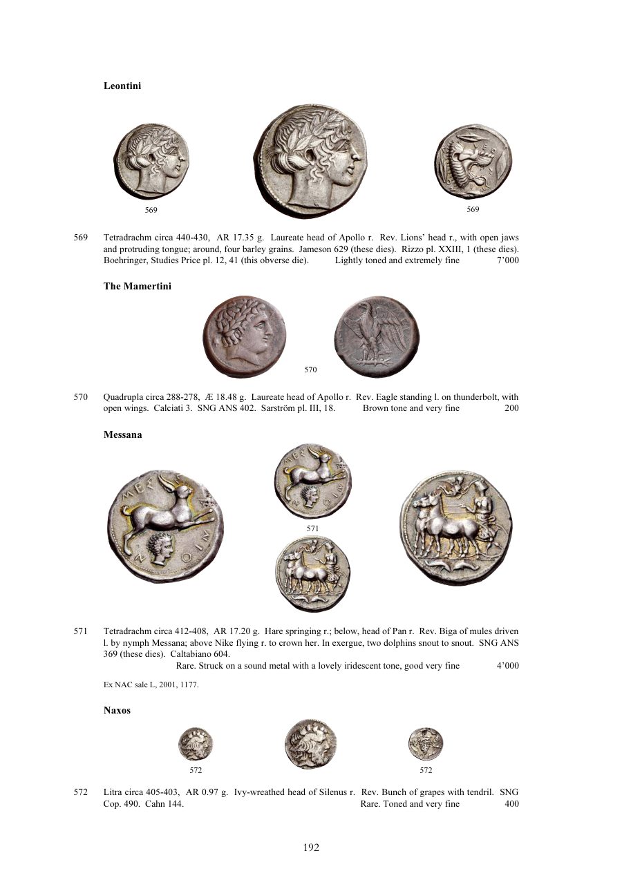 Numismatica Ars Classica Auction 51 (2009) page 192