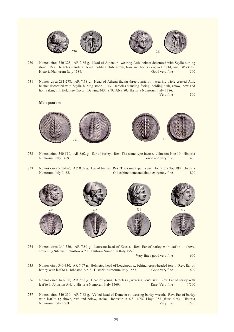 Numismatica Ars Classica Auction 52 (2009) page 250