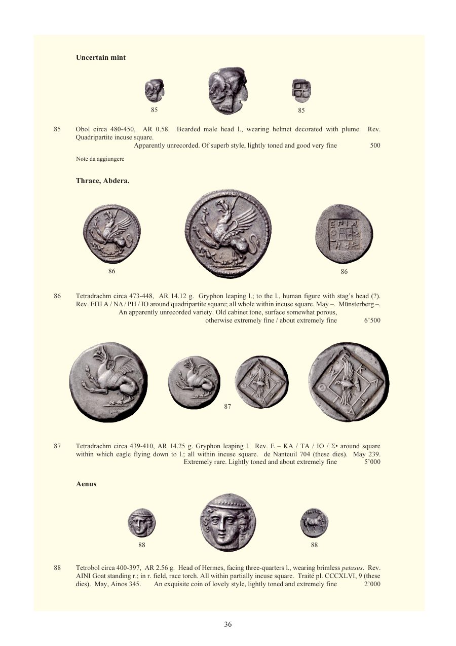 Numismatica Ars Classica Auction 54 (2010) page 36