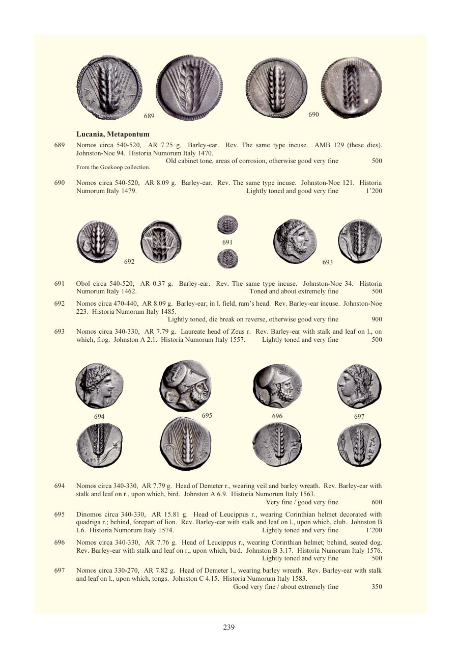 Numismatica Ars Classica Auction 54 (2010) page 239