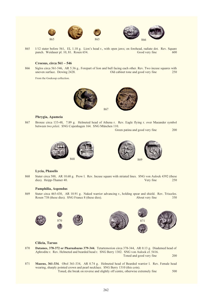 Numismatica Ars Classica Auction 54 (2010) page 262