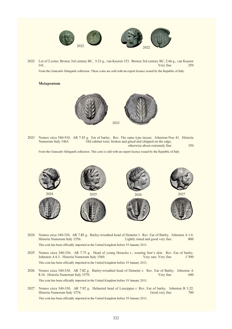 Numismatica Ars Classica Auction 64 (2012) page 323