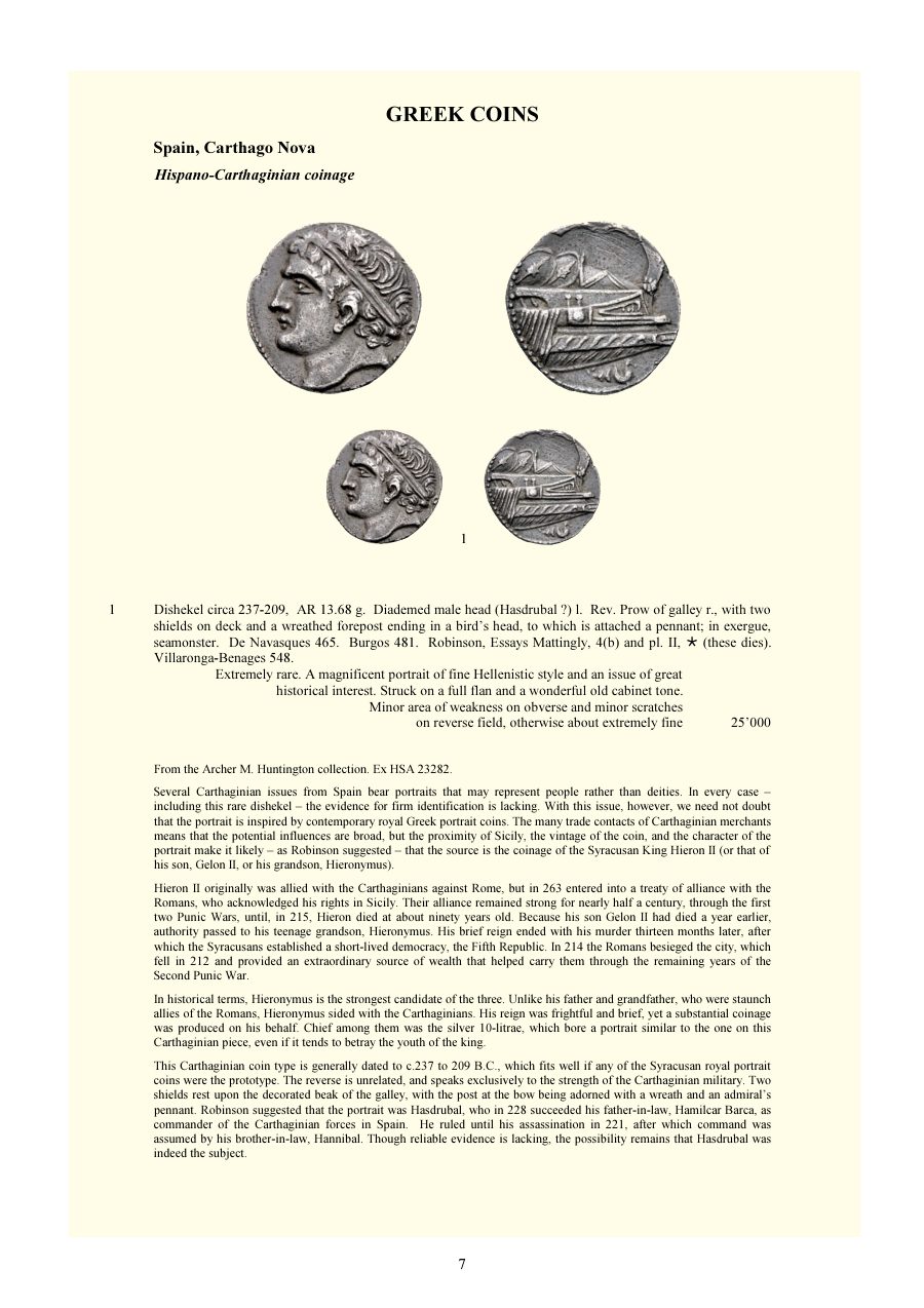Numismatica Ars Classica Auction 66 (2012) page 7