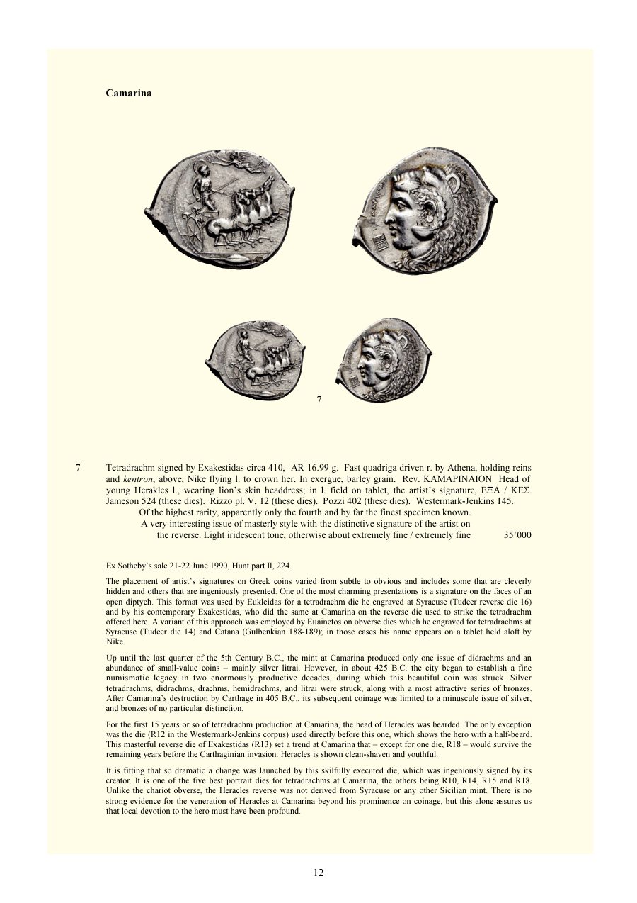 Numismatica Ars Classica Auction 66 (2012) page 12