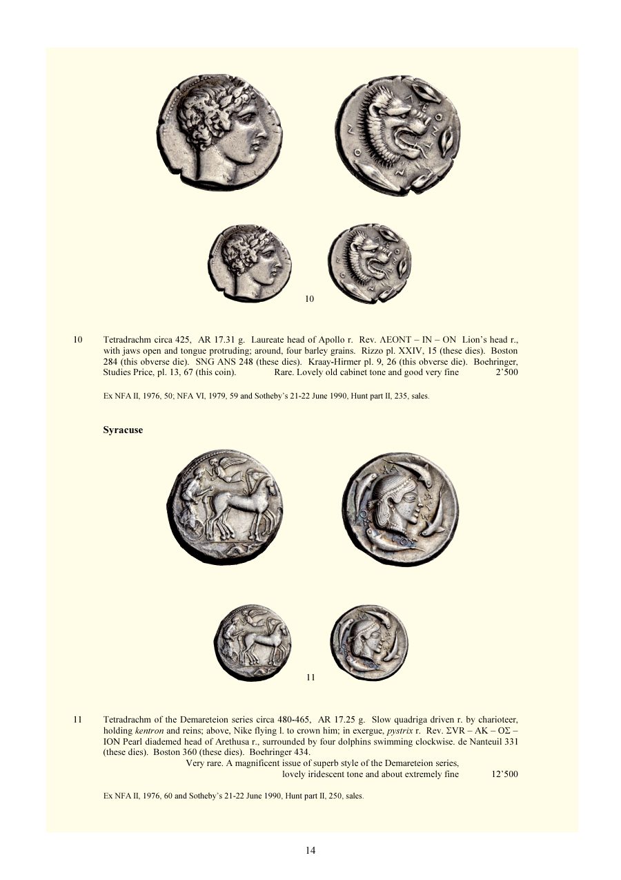 Numismatica Ars Classica Auction 66 (2012) page 14