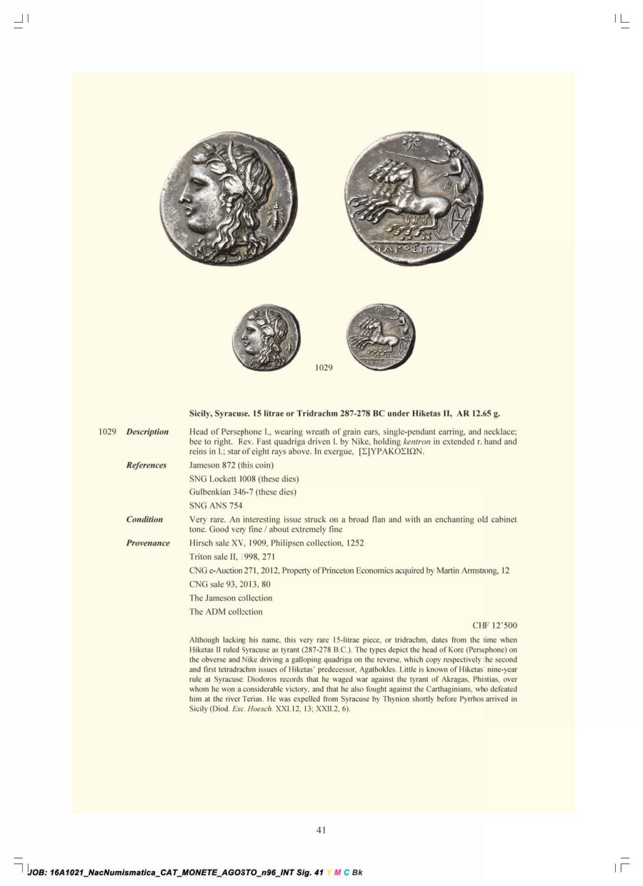Numismatica Ars Classica Auction 96 (2016) page 42
