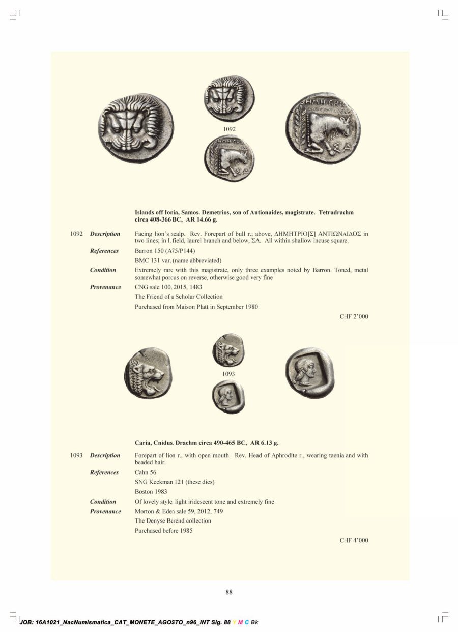 Numismatica Ars Classica Auction 96 (2016) page 89